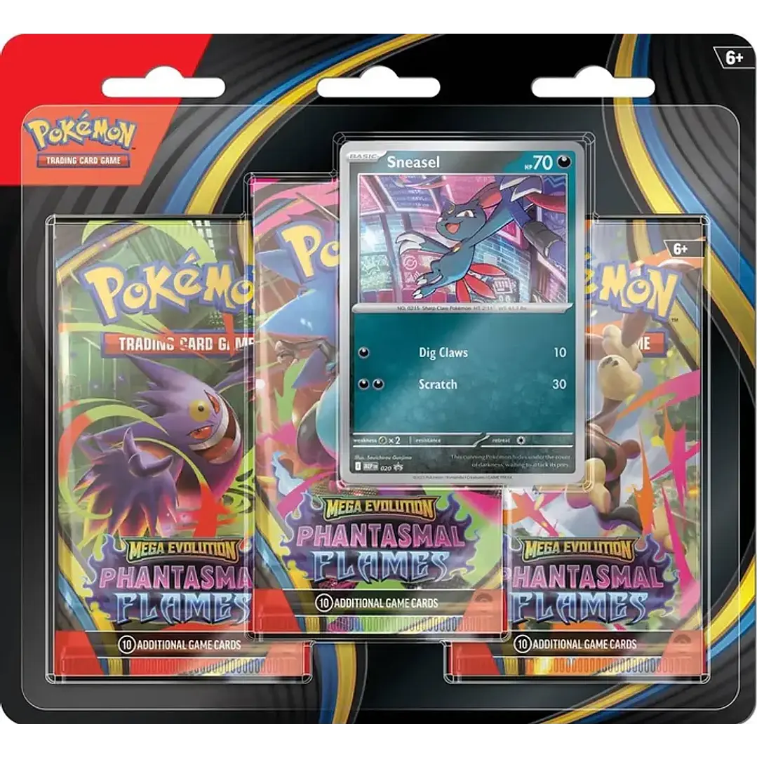 Pokémon TCG Mega Evolucion Llamaradas Fantasmales 3-Booster Blister Español